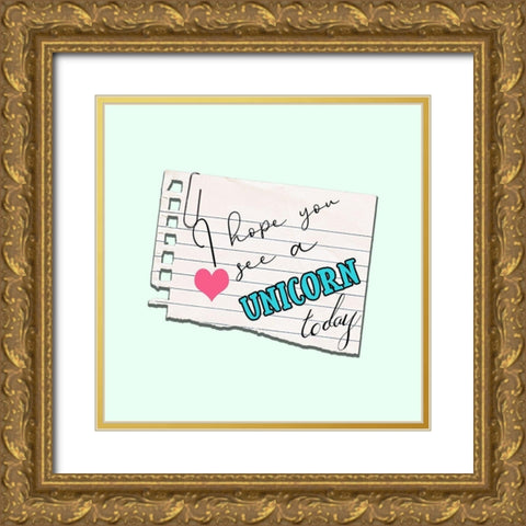 Unicorn Gold Ornate Wood Framed Art Print with Double Matting by Phillip, Jamie