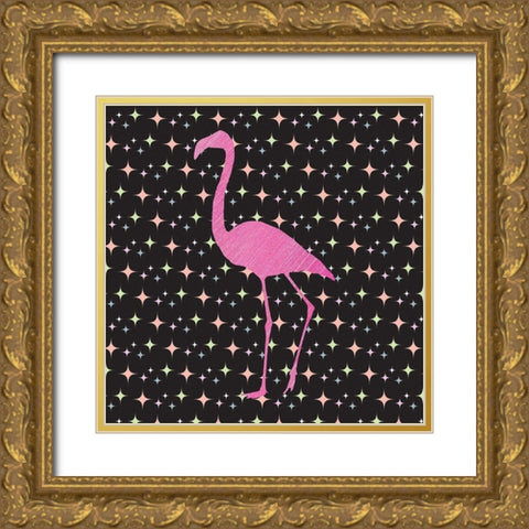 Flamingo Dress Gold Ornate Wood Framed Art Print with Double Matting by Phillip, Jamie