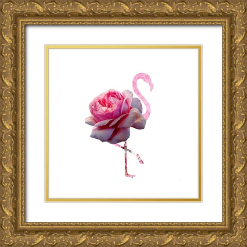 Flamingo Dress 6 Gold Ornate Wood Framed Art Print with Double Matting by Phillip, Jamie