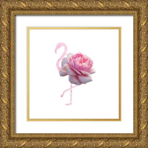 Flamingo Dress 7 Gold Ornate Wood Framed Art Print with Double Matting by Phillip, Jamie