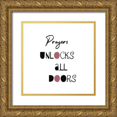 Pray Gold Ornate Wood Framed Art Print with Double Matting by Phillip, Jamie