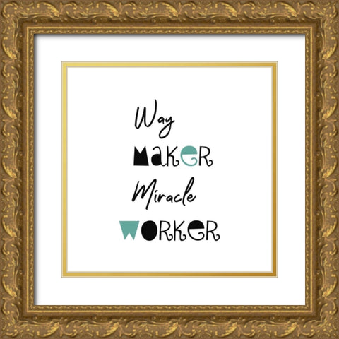 Way Maker Gold Ornate Wood Framed Art Print with Double Matting by Phillip, Jamie
