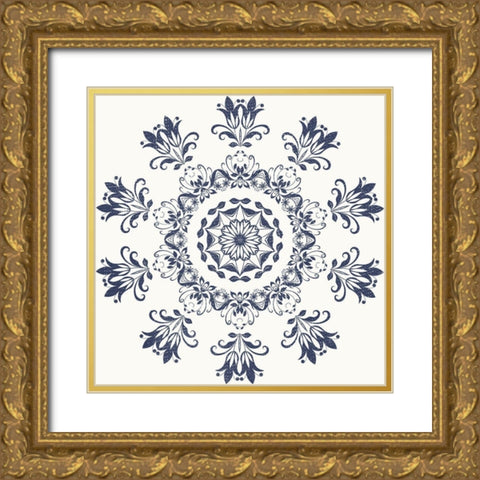 Mandala 1 Gold Ornate Wood Framed Art Print with Double Matting by Phillip, Jamie