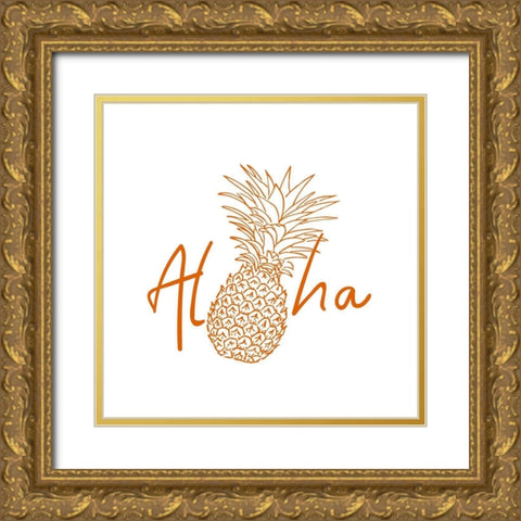 Aloha Gold Ornate Wood Framed Art Print with Double Matting by Phillip, Jamie