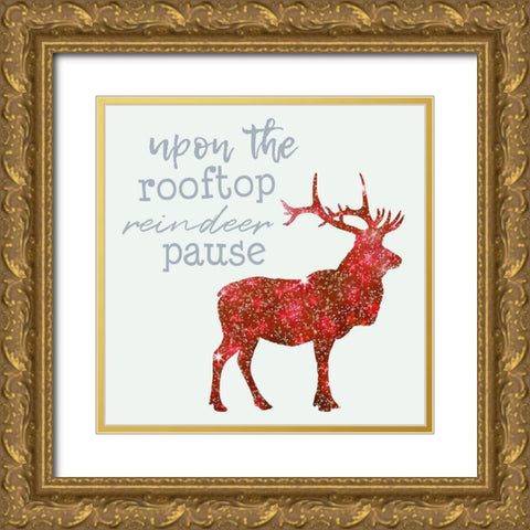 Reindeer Gold Ornate Wood Framed Art Print with Double Matting by Phillip, Jamie