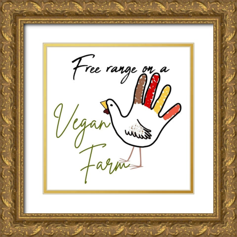 Vegan Turkey Gold Ornate Wood Framed Art Print with Double Matting by Phillip, Jamie