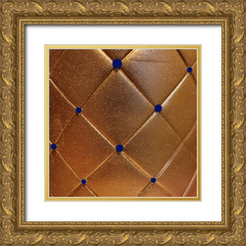 Gold And Blue Pearls Gold Ornate Wood Framed Art Print with Double Matting by Phillip, Jamie