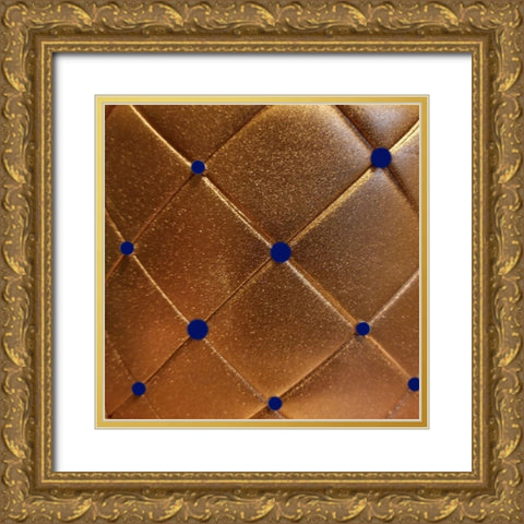 Gold And Blue Pearls 2 Gold Ornate Wood Framed Art Print with Double Matting by Phillip, Jamie