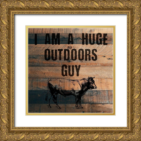 Bull Gold Ornate Wood Framed Art Print with Double Matting by Phillip, Jamie