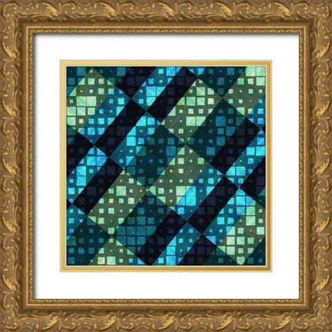 Geometrical Maze Gold Ornate Wood Framed Art Print with Double Matting by Phillip, Jamie