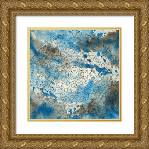 Watercolor Pattern Gold Ornate Wood Framed Art Print with Double Matting by Phillip, Jamie