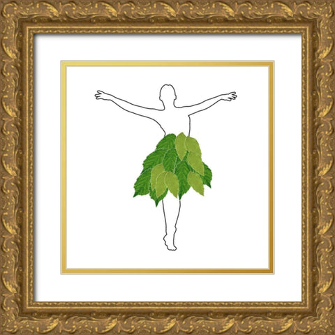 Nature Girl Gold Ornate Wood Framed Art Print with Double Matting by Phillip, Jamie