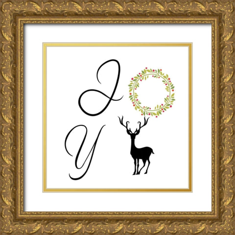 Joy Gold Ornate Wood Framed Art Print with Double Matting by Phillip, Jamie