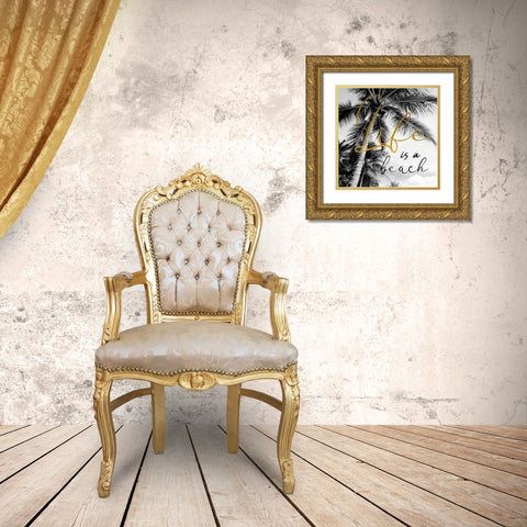 Beach Gold Ornate Wood Framed Art Print with Double Matting by Phillip, Jamie
