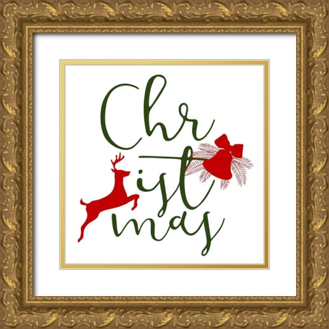 Christmas Gold Ornate Wood Framed Art Print with Double Matting by Phillip, Jamie