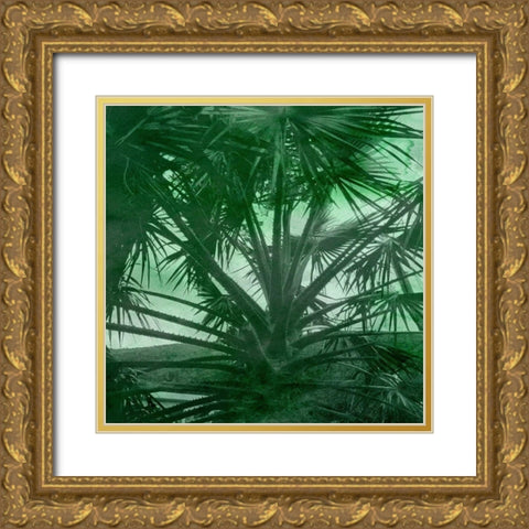 Emerald Palm Gold Ornate Wood Framed Art Print with Double Matting by Phillip, Jamie