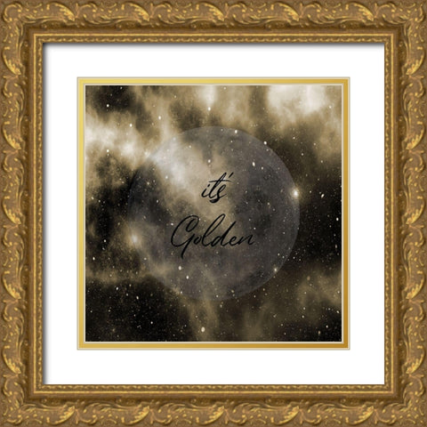 Golden Moon Storm Gold Ornate Wood Framed Art Print with Double Matting by Phillip, Jamie