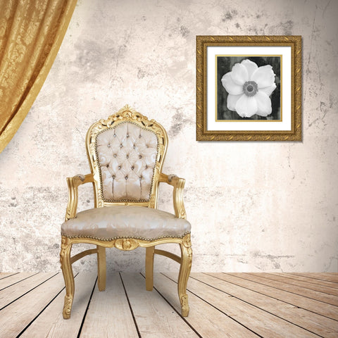 White Flower Gold Ornate Wood Framed Art Print with Double Matting by Phillip, Jamie