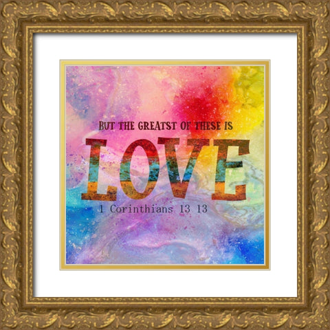 Love Gold Ornate Wood Framed Art Print with Double Matting by Phillip, Jamie