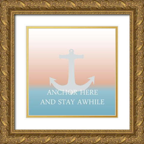 At The Beach 2 Gold Ornate Wood Framed Art Print with Double Matting by Phillip, Jamie