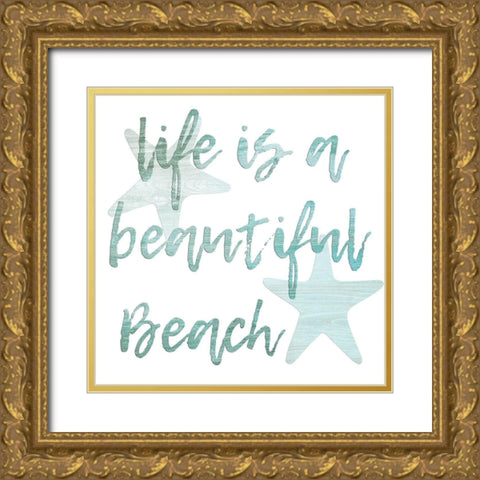 Beach Life  Gold Ornate Wood Framed Art Print with Double Matting by Phillip, Jamie
