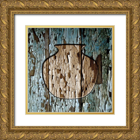 Vintage Vase Gold Ornate Wood Framed Art Print with Double Matting by Phillip, Jamie