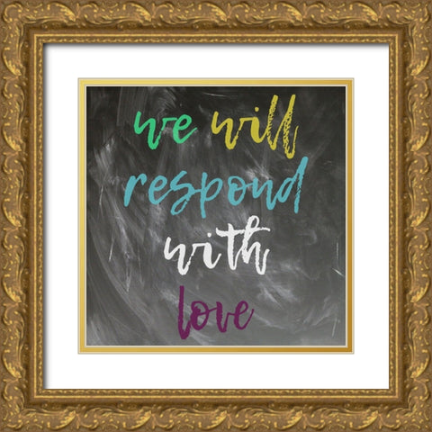 Love Gold Ornate Wood Framed Art Print with Double Matting by Phillip, Jamie