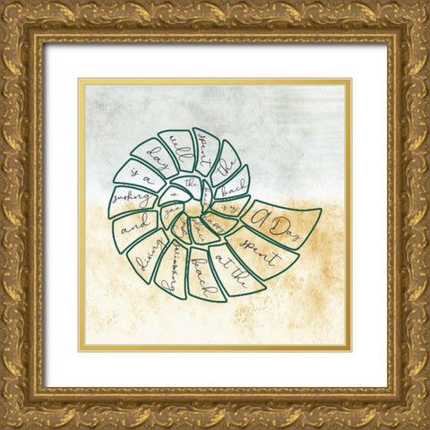 Beach Poetry 2 Gold Ornate Wood Framed Art Print with Double Matting by Phillip, Jamie