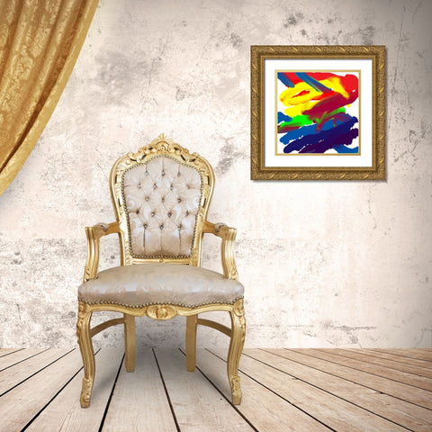 Lap Paint SQ Gold Ornate Wood Framed Art Print with Double Matting by Phillip, Jamie