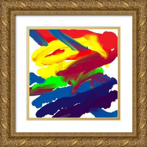 Lap Paint SQ Gold Ornate Wood Framed Art Print with Double Matting by Phillip, Jamie