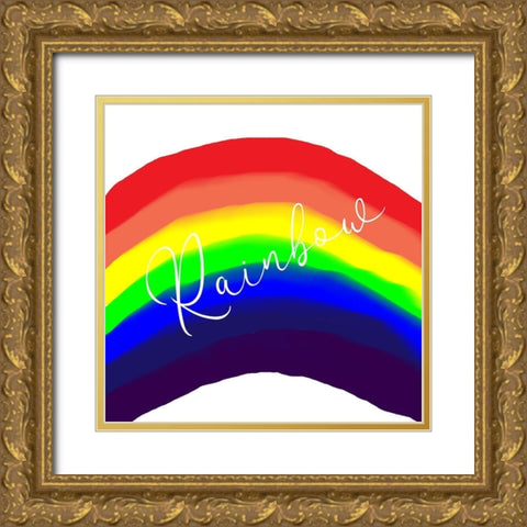 Lap Paint Rainbow Gold Ornate Wood Framed Art Print with Double Matting by Phillip, Jamie