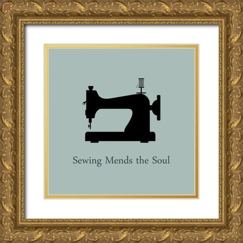Sewing 2 Gold Ornate Wood Framed Art Print with Double Matting by Phillip, Jamie