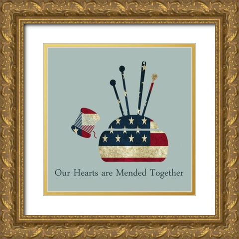 American Hearts Gold Ornate Wood Framed Art Print with Double Matting by Phillip, Jamie