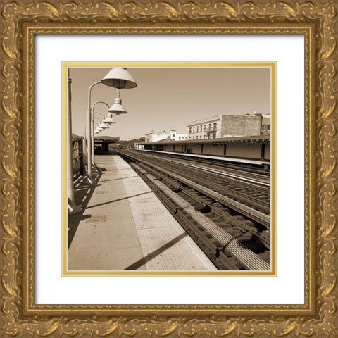 Bronx Trains 2 Gold Ornate Wood Framed Art Print with Double Matting by Phillip, Jamie