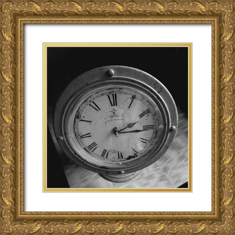 Black Clock Gold Ornate Wood Framed Art Print with Double Matting by Phillip, Jamie
