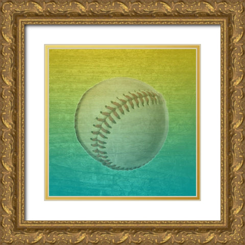 Baseball 1 Gold Ornate Wood Framed Art Print with Double Matting by Phillip, Jamie