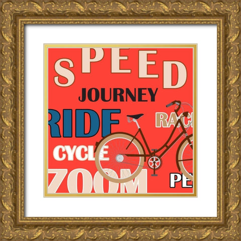 Bike 4 Gold Ornate Wood Framed Art Print with Double Matting by Phillip, Jamie