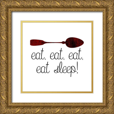 Lets Eat Gold Ornate Wood Framed Art Print with Double Matting by Phillip, Jamie