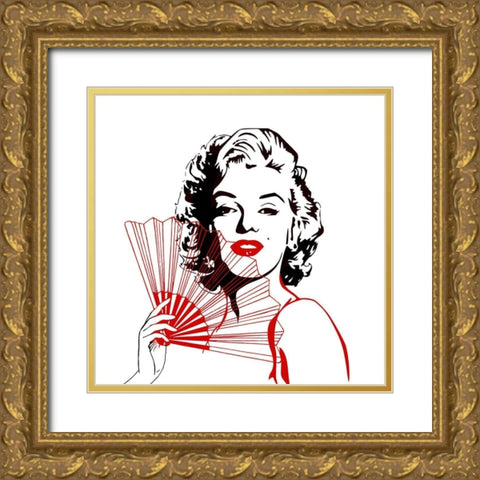 Lady In Red 2 Gold Ornate Wood Framed Art Print with Double Matting by Phillip, Jamie