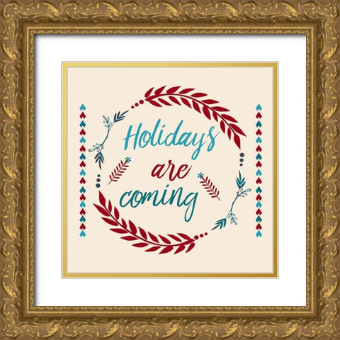 Holidays Gold Ornate Wood Framed Art Print with Double Matting by Phillip, Jamie
