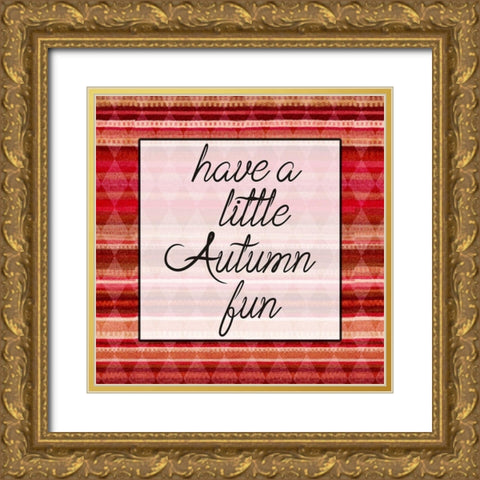 Autumn Fun Gold Ornate Wood Framed Art Print with Double Matting by Phillip, Jamie