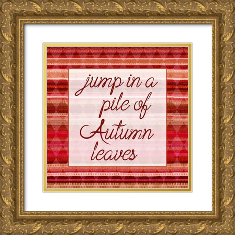 Autumn Fun 2 Gold Ornate Wood Framed Art Print with Double Matting by Phillip, Jamie