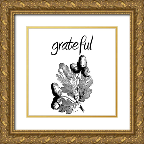 Grateful Gold Ornate Wood Framed Art Print with Double Matting by Phillip, Jamie
