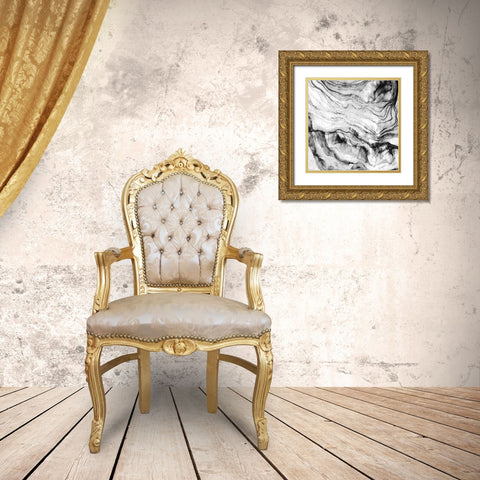 Black Vain Abstract Gold Ornate Wood Framed Art Print with Double Matting by Phillip, Jamie