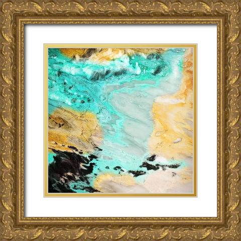 Marble Abstract 1 Gold Ornate Wood Framed Art Print with Double Matting by Phillip, Jamie