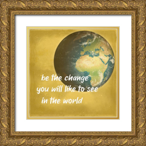 The World 3 Gold Ornate Wood Framed Art Print with Double Matting by Phillip, Jamie