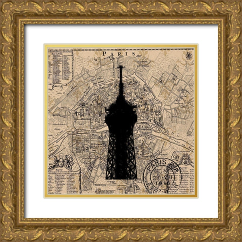 Paris 2 Gold Ornate Wood Framed Art Print with Double Matting by Phillip, Jamie