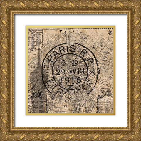 Paris 4 Gold Ornate Wood Framed Art Print with Double Matting by Phillip, Jamie