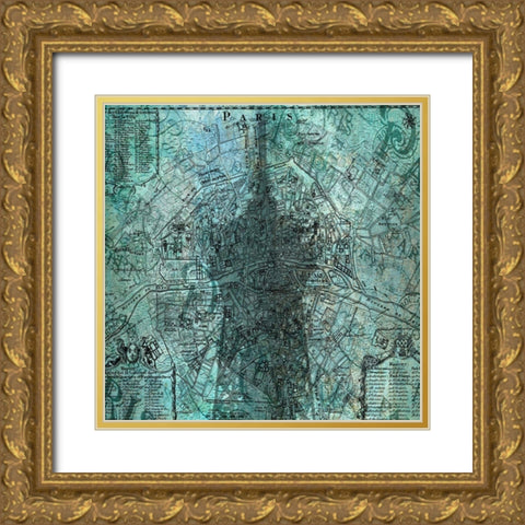 Paris 5 Gold Ornate Wood Framed Art Print with Double Matting by Phillip, Jamie