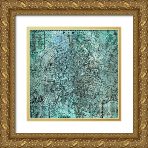 Paris 6 Gold Ornate Wood Framed Art Print with Double Matting by Phillip, Jamie